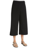 Sailor Wide-Leg Culotte Pants, Black