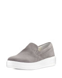 Suede 25mm Skate Sneaker, Ghiaia
