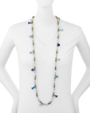 Livie Beaded Tassel Necklace, 42"