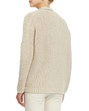 Monili-Trim Open-Front Cardigan, Butter