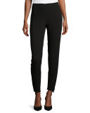 Stretch-Woven Ankle-Zip Pants