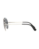 Metal & Enamel Aviator Sunglasses