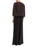 High-Waist Wide-Leg Pants, Caviar