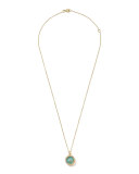 18k Gold Rock Candy Mini Lollipop Pendant Necklace, Quartz/Turquoise/Diamonds