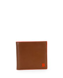 Brasai Leather Bi-Fold Wallet, Tan/Orange