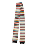 Striped Mohair-Blend Scarf, Vanilla