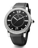 38mm Ceramic Diamond Watch w/Rubber Strap, 0.93 tdcw