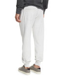 Drawstring Knit Spa Sweatpants, Fog