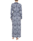 Stormy Skies Embroidered Robe, Slate Blue