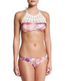Gaia Printed High-Neck Swim Top