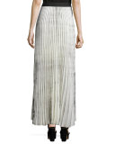 Woolly Amsonia Plisse Maxi Skirt, Cream