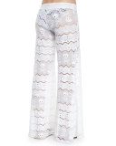 Wide-Leg Lace Coverup Pants