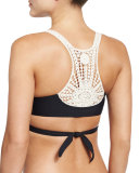 Joey Wrap-Around Crochet-Back Swim Top