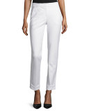 Tech-Cotton Wide-Cuff Pants, Ivory