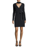 Janeva Knit Wrap Dress, Charcoal