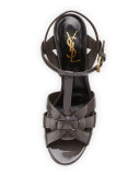 Tribute Patent Leather Sandal, Dark Anthracite