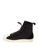 Pro Men's Zip-Front High-Top Sneaker, Black/White