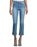 Mid-Rise Boot-Cut Cropped Jeans, Stretch Coronado