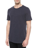 Basic Crewneck Knit Tee, Navy