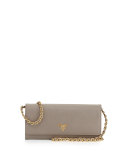 Saffiano Wallet on a Chain, Gray (Argilla)