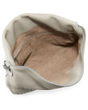 Intrecciato Cervo Flap-Top Hobo Bag, Gray