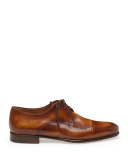 Gaspard Slash-Toe Leather Shoe, Brown