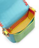 Claudie Colorblock Tassel Crossbody Bag, Aqua
