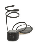 Crystal Snake 40mm Sandal, Black