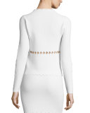 Diamond-Cutout Long-Sleeve Top