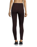 Paneled Mid-Rise Leggings, Raisin