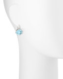 Gossip Emerald-Cut Blue Topaz Earrings