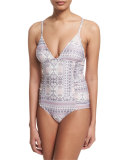 Bella Ruched-Sides Printed One-Piece Swimsuit