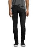 Powel Super-Slim Tapered Jeans, Black