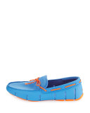 Braided Bow Water-Resistant Loafer, Light Blue