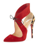 Ferme Rouge Self-Tie Red Sole Pump, Rougissime 