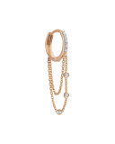 Colors 14K Rose Gold Triple-Chain Hoop Earring with Champagne Diamonds