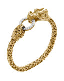 Gold Naga Dragon Diamond O-Ring Bracelet