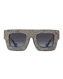 Mr. 5 AM Poems Swarovski® Shield Sunglasses, Bronze Crystal