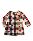 Alaya Heart & Check Button-Front Dress, Size 6M-3