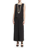 Drama Silk Georgette Wide-Leg Pants