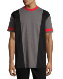 Colorblock T-Shirt with Star Print, Gray