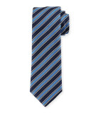 Rep-Striped Silk Tie, Navy