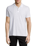 Short-Sleeve Slub Knit Polo Shirt