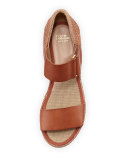 Gretta Leather Espadrille Wedge Sandal, Cuero