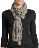 Luigi Voile Splatter Scarf, Multicolor