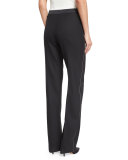 Mid-Rise Slim-Leg Pants, Black