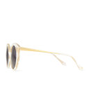 Palm Beach Round Sunglasses, Cream