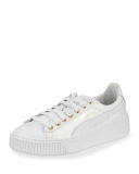 Basket Pearlized Leather Low-Top Sneaker