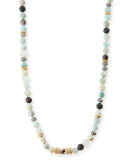 Long Amazonite Beaded Necklace, Multi