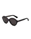 Yoma Round Acetate Sunglasses, Black